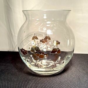 Mid 20th Century, Opulent Orchids Gold Leaf Motif, Ice Bowl, Shangri-La Brand